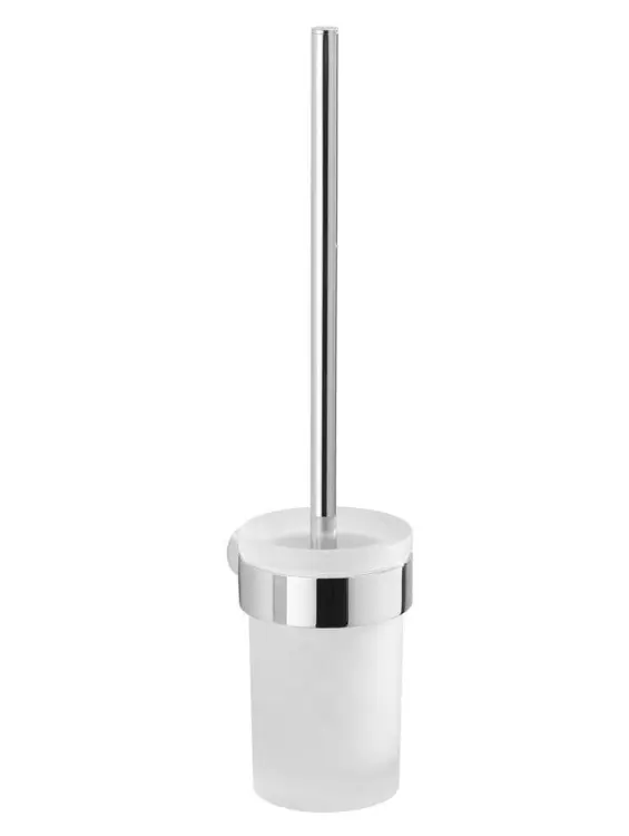 PIRENEI szczotka WC wisząca, chrom/szkło mleczne PI330313