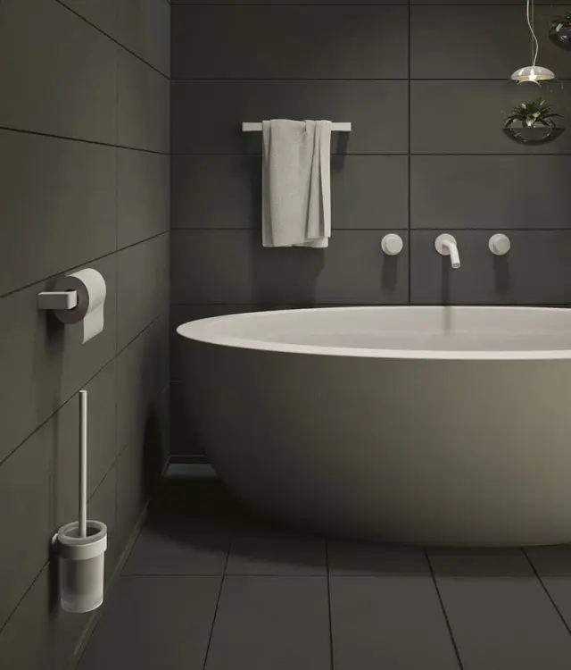PIRENEI szczotka WC wisząca, biały mat/szkło mleczne PI330302