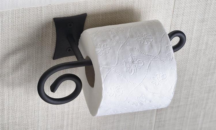 REBECCA wieszak na papier toaletowy bez klapki, czarny CC017