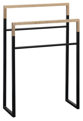 SKA Wieszak na ręcznik , 550x800x200mm , czarny mat/dąb SKA308