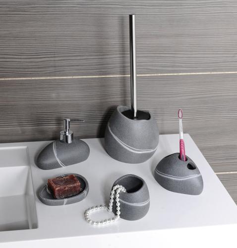LITTLE ROCK Szczotka WC z konglomeratu Dark 22190407