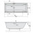 CLEO SLIM wanna prostokątna 180x90x48cm, biała 13111S
