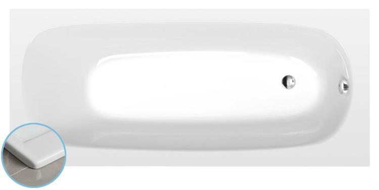 EBRO SLIM wanna prostokątna 170x75x39cm, biała 26711S