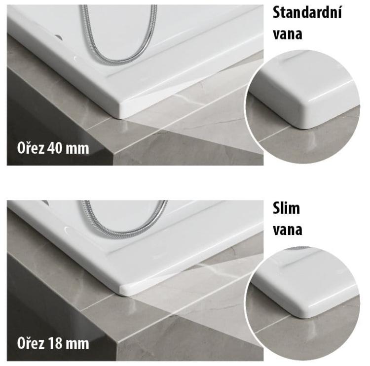 MARLENE SLIM wanna prostokątna 180x80x48cm, biała 72034S