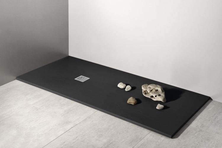MITIA brodzik prysznicowy kompozytowy 140x90x3 cm, czarny PMC14090