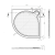 ARCA brodzik prysznicowy kompozytowy, półokrągły 90x90x3 cm, R550 PA559