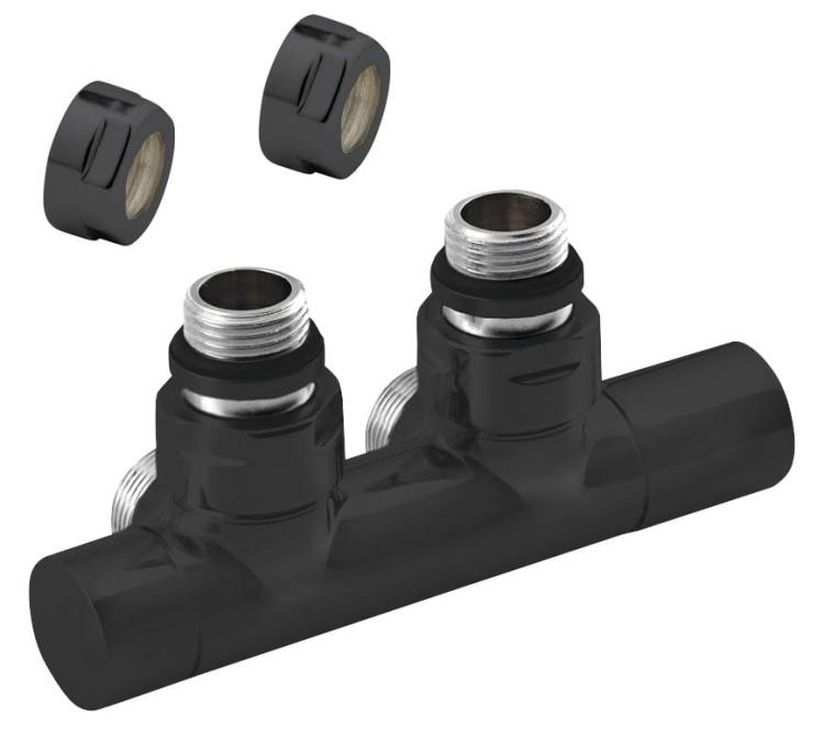 TWIN BLACK zestaw przyłączeniowy zespolony, rozstaw 50 mm, czarny mat CP4101BS