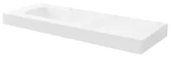EMICO umywalka lewa, 130x50 cm, wersja L, Rockstone biały mat EM130-B1L-L