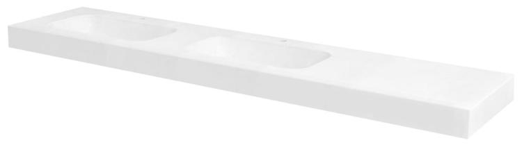 EMICO umywalka podwójna lewa, 240x50 cm, wersja L, Rockstone biały mat EM240-B2L-L