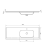 ARUBA umywalka prawa, 200x51,5 cm, Rockstone biały mat AR200-B1R