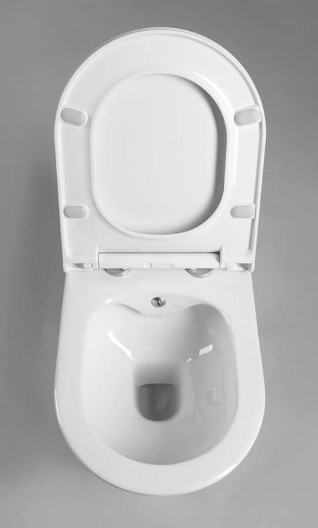 AVVA WC wiszące Rimless, z prysznicem bidetowym i baterią, 35,5x53 cm, biały 100315