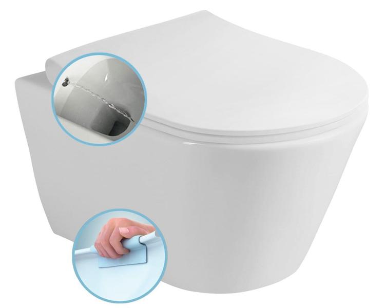 AVVA WC wiszące z funkcją bidetu, Rimless, 35,5x53 cm, biały 100312