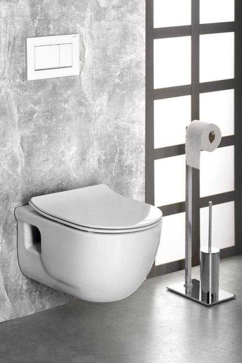 BRILLA WC wiszące z funkcją bidetu, Rimless, 36,5x53 cm, biały 100612