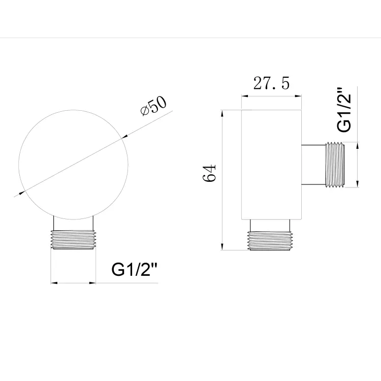 Przyłacze kątowe 1/2 ", mosiądz/chrom 621.500.1