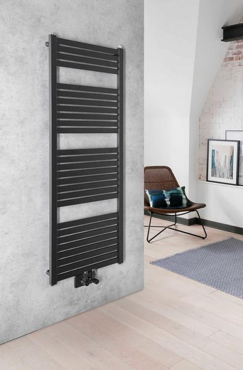 TONDI grzejnik łazienkowy 450x1330 mm, podłączenie centralne, czarny mat DT476T