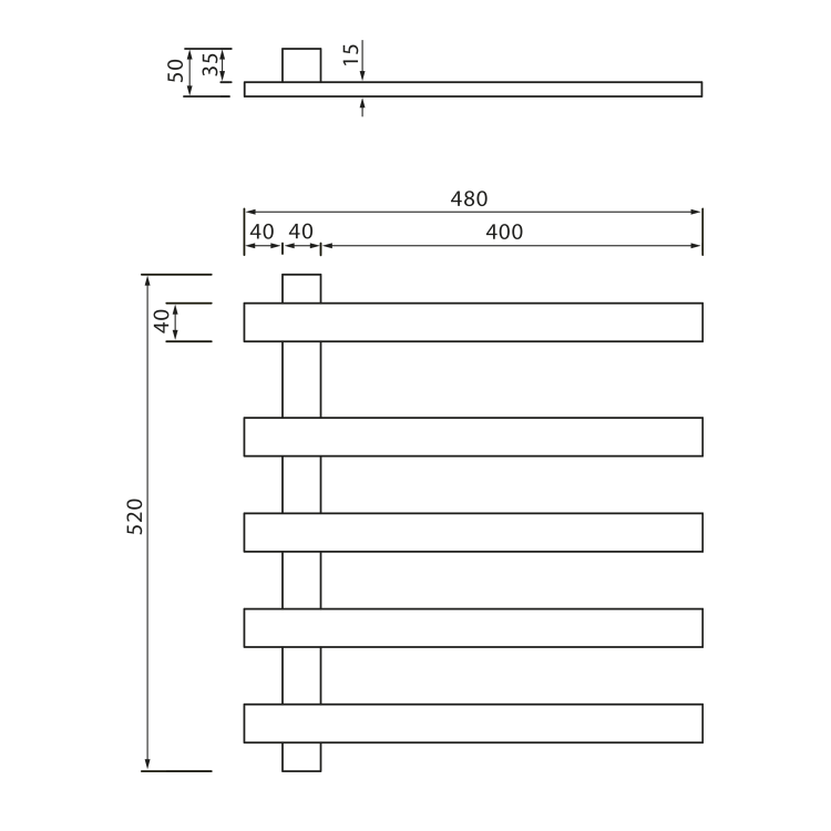 ELCOR elektryczna suszarka na ręczniki 480x520x50mm, 85W, biały mat EB520