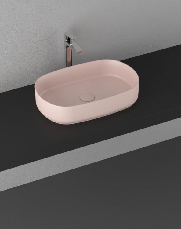 INFINITY OVAL umywalka ceramiczna nablatowa 55x36 cm, Salmon 10NF65055-2S