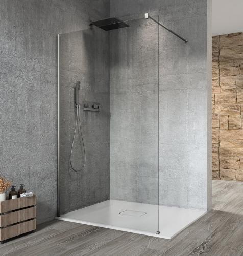 VARIO CHROME jednoczęściowa kabina prysznicowa Walk-In, montaż przy ścianie, szkło czyste, 800 mm GX1280GX1010