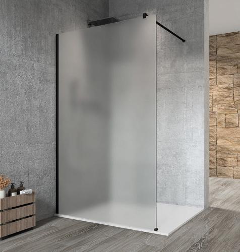 VARIO BLACK jednoczęściowa kabina prysznicowa Walk-In, montaż przy ścianie, szkło matowe, 1400 mm GX1414GX1014