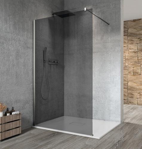 VARIO CHROME jednoczęściowa kabina prysznicowa Walk-In, montaż przy ścianie, szkło dymione, 700 mm GX1370GX1010