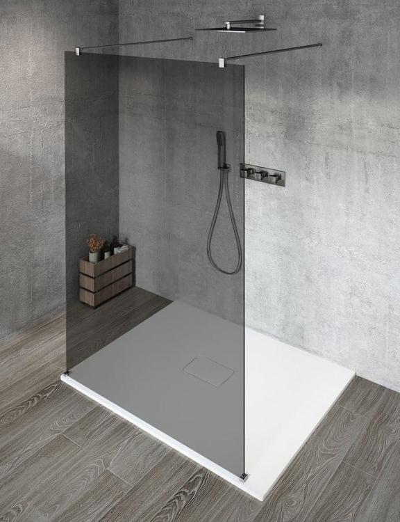 VARIO CHROME jednoczęściowa kabina prysznicowa Walk-In, szkło dymione, 700 mm GX1370GX2210