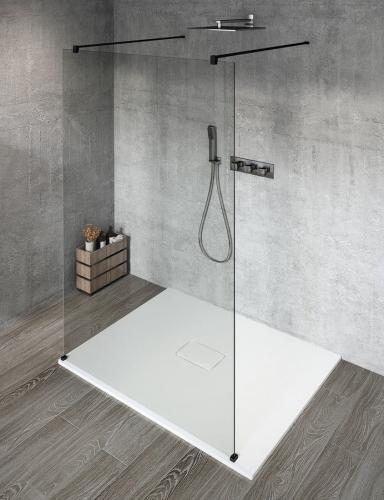 VARIO BLACK jednoczęściowa kabina prysznicowa Walk-In, szkło czyste, 800 mm GX1280GX2214