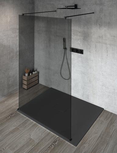 VARIO BLACK jednoczęściowa kabina prysznicowa Walk-In, szkło dymione, 1300 mm GX1313GX2214