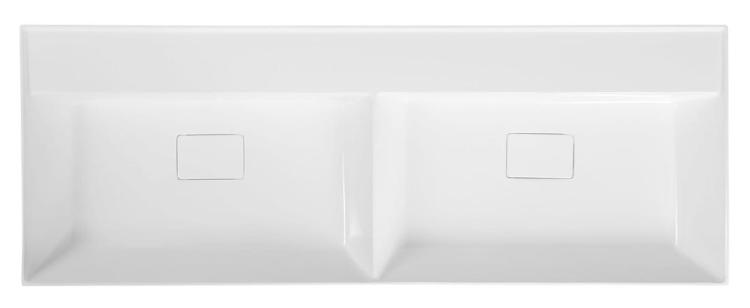 GODIVA umywalka podwójna kompozytowa 119x44cm, bez otworu na kran, biała GU119-0