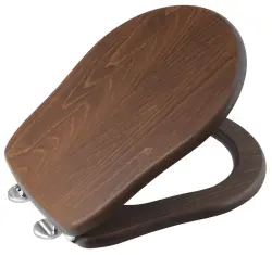 RETRO Deska WC orzech zawiasy chrom 109040