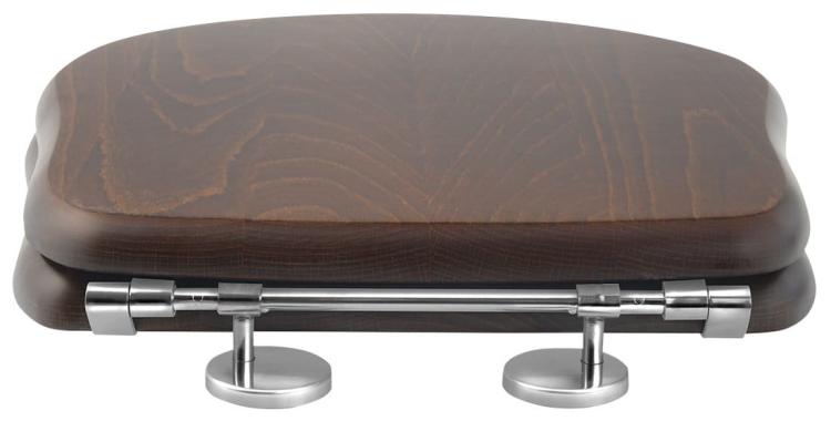 RETRO Deska WC orzech zawiasy chrom 109040