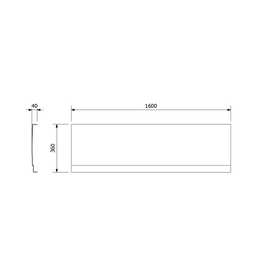 PLAIN NIKA Obudowa do brodzika DEEP 160x36 cm 73202