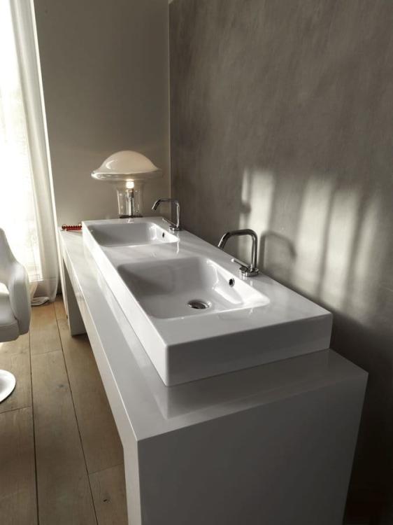 CENTO Umywalka ceramiczna podwójna 140x45 cm 353601