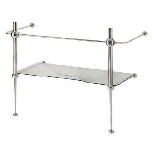 WALDORF podpora umywalki 80cm z półką szklaną, chrom 9197K1