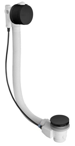 Syfon automatyczny do wanny z napełnianiem, długość 975 mm, korek automatyczny 72 mm, czarny mat 71686B
