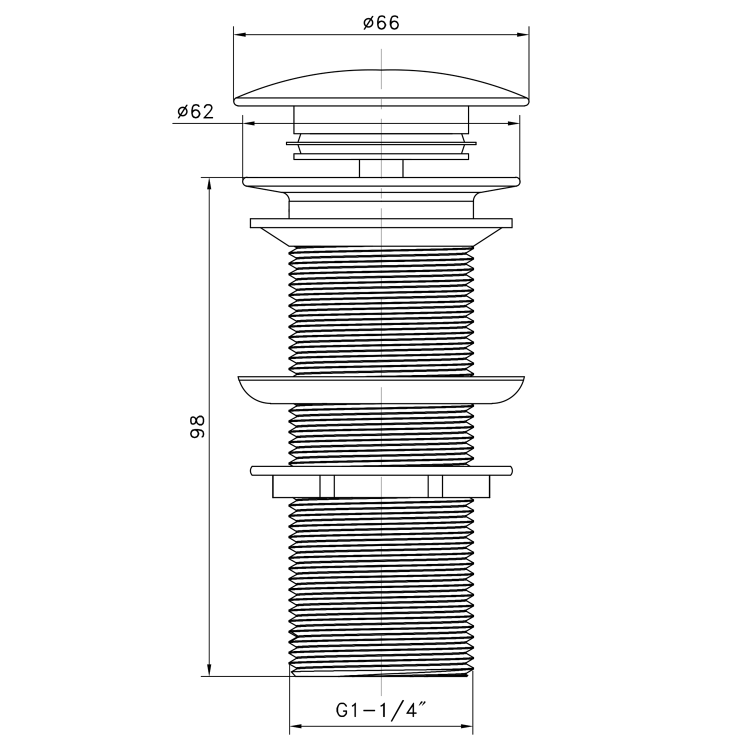 BLOK korek umywalkowy 5/4", klik-klak, grzybek biały carrara, mat 2401-941