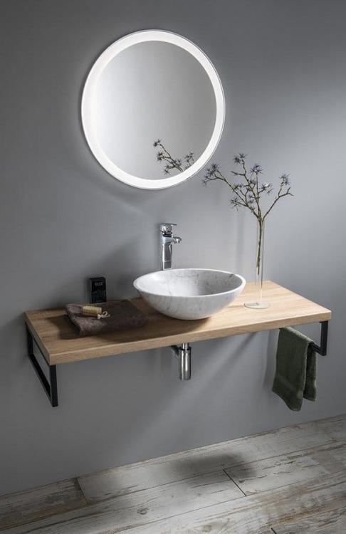 BLOK umywalka kamienna 42x14 cm, biała carrara 2401-42