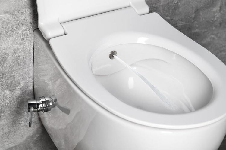 SENTIMENTI WC wiszące Rimless, z prysznicem bidetowym i zawor, 36x51 cm, biały 10ARS1010
