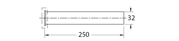 Rurka przedłużająca syfon z kołnierzem, 250 mm, Ø 32 mm, chrom 0632CC25B7 rysunek