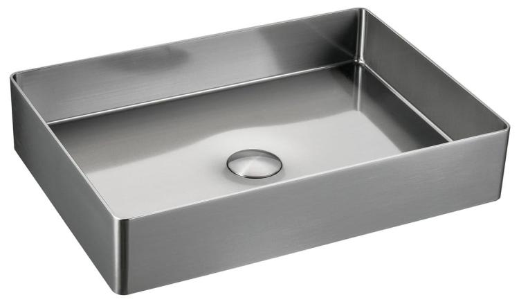 AURUM umywalka ze stali nierdzewnej 50x35 cm, z korkiem, stal nierdzewna szczotkowana AU403