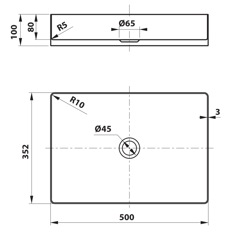 AURUM umywalka ze stali nierdzewnej 50x35 cm, z korkiem, złoty mat AU203 rysunek