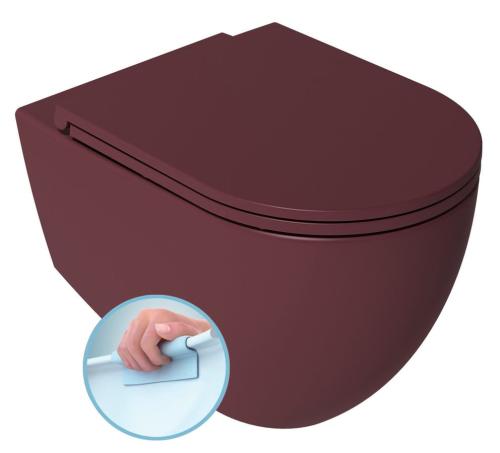 INFINITY miska WC wisząca, Rimless, 36,5x53cm, Maroon Red mat 10NF02004-2R