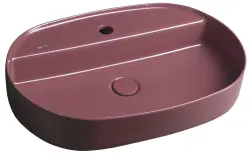 INFINITY OVAL umywalka ceramiczna nablatowa, 60x40 cm, Maroon Red mat 10NF65060-2R