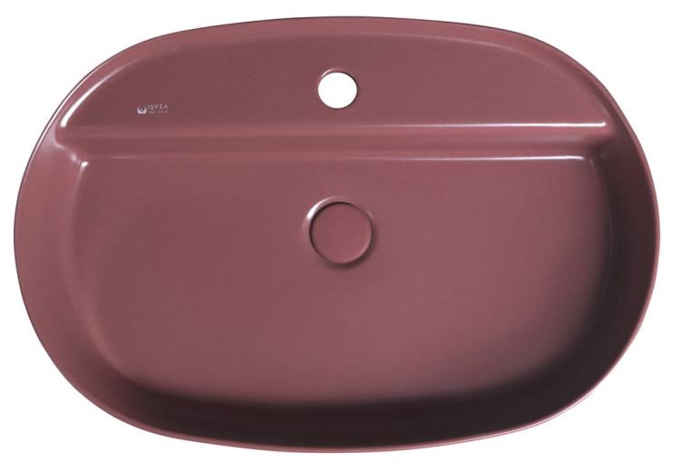 INFINITY OVAL umywalka ceramiczna nablatowa, 60x40 cm, Maroon Red mat 10NF65060-2R z góry