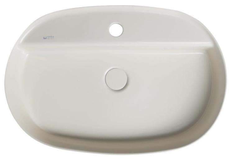 INFINITY OVAL umywalka ceramiczna nablatowa, 60x40 cm, Ivory 10NF65060-2K z góry