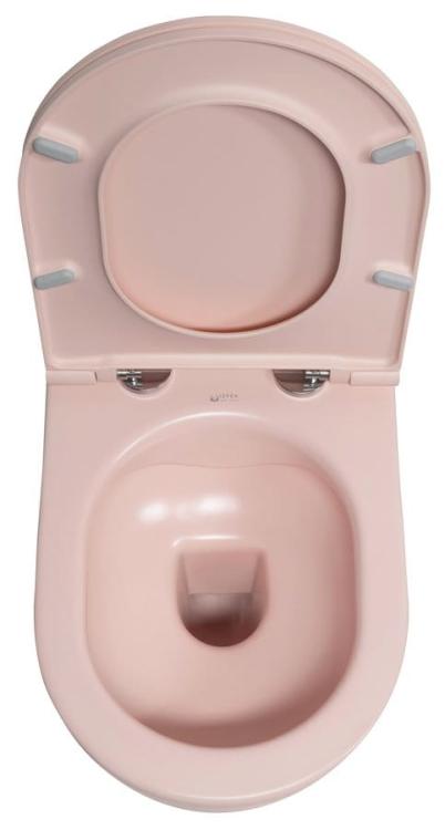 INFINITY miska WC wisząca, Rimless, 36,5x53cm, Salmon mat 10NF02004-2S z góry