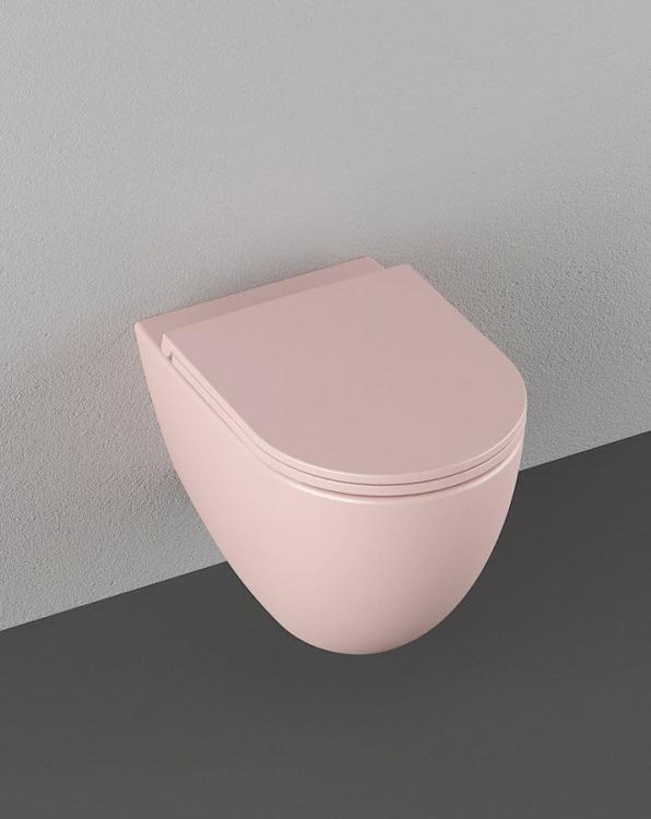 INFINITY miska WC wisząca, Rimless, 36,5x53cm, Salmon mat 10NF02004-2S aranżacja