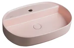 INFINITY OVAL umywalka ceramiczna nablatowa, 60x40 cm, Salmon mat  10NF65060-2S