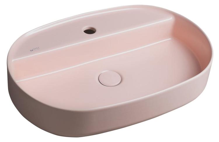 INFINITY OVAL umywalka ceramiczna nablatowa, 60x40 cm, Salmon mat 10NF65060-2S