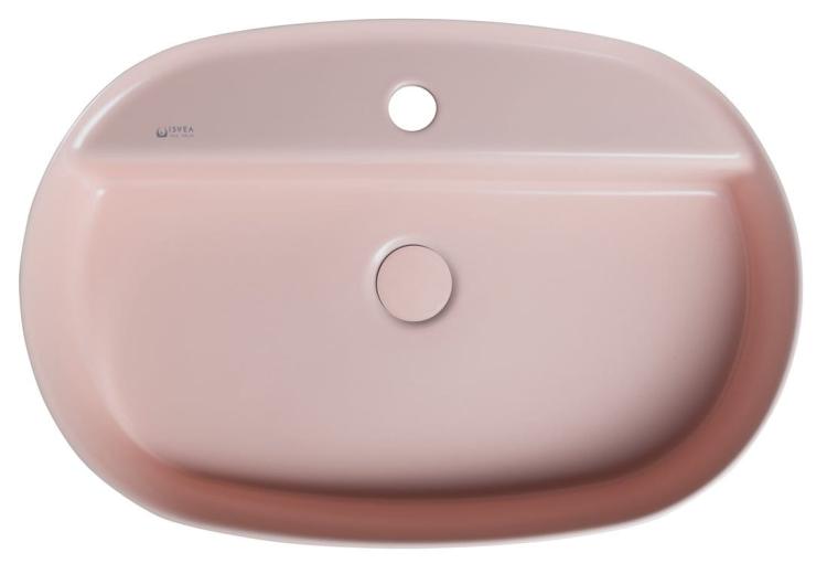 INFINITY OVAL umywalka ceramiczna nablatowa, 60x40 cm, Salmon mat 10NF65060-2S z góry