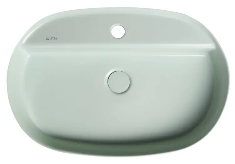 INFINITY OVAL umywalka ceramiczna nablatowa, 60x40 cm, Mint mat 10NF65060-2T z góry